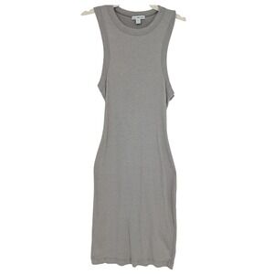 Standard James Perse Ribbed Bodycon Tank Dress Gray 1 Small Minimalist Lounge